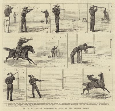 Les exploits de tir à la carabine du Dr W F Carver au Crystal Palace - Alfred Chantrey Corbould